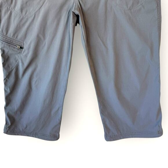 Eddie Bauer Travex Cargo Capri Active Pants Mid Rise Drawcord Hem Size 14 Gray - Picture 6 of 16